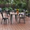 Flash Furniture 23.75 RD Dining Table Brown Poly Top/Black Frame JJ-T14623-60-BRBK-GG - alternate 1